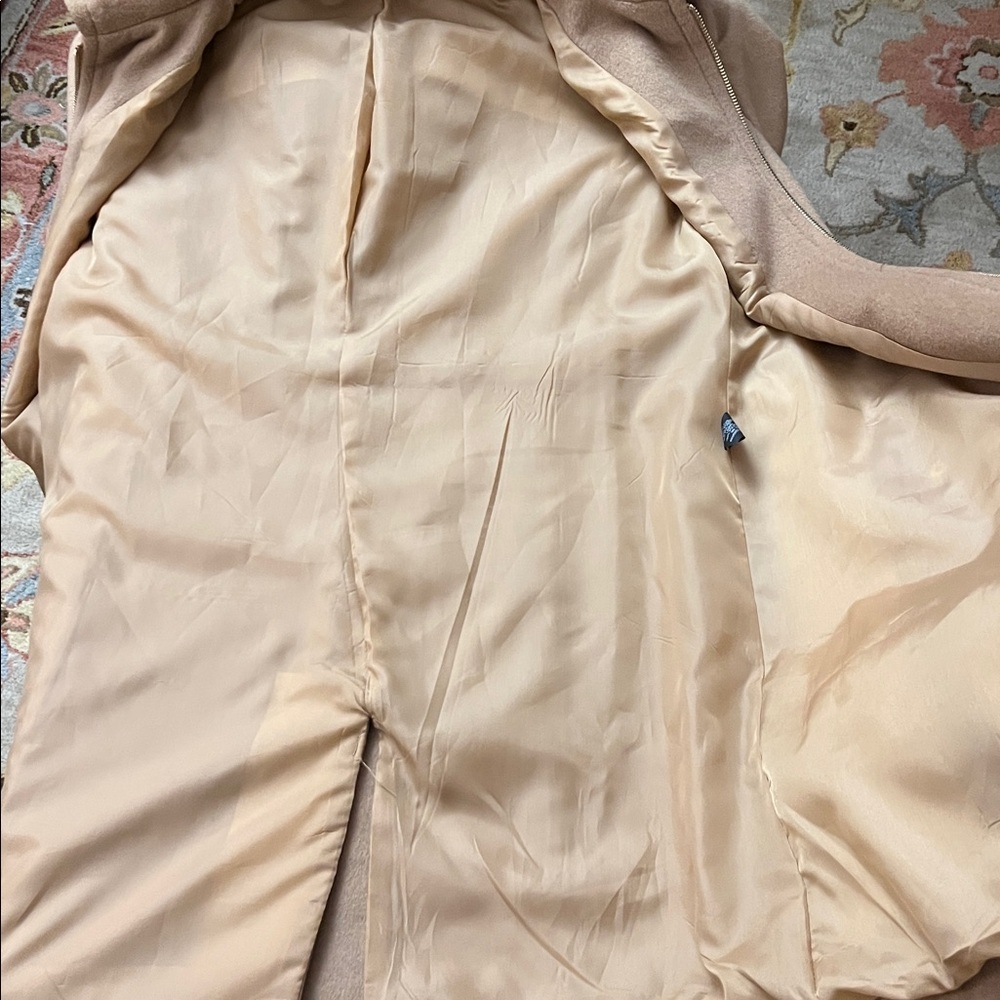 Michael Kors Wool Women's Hooded-Stand Collar Zip-Front Coat Camel Brown Size L - Picture 10 of 13